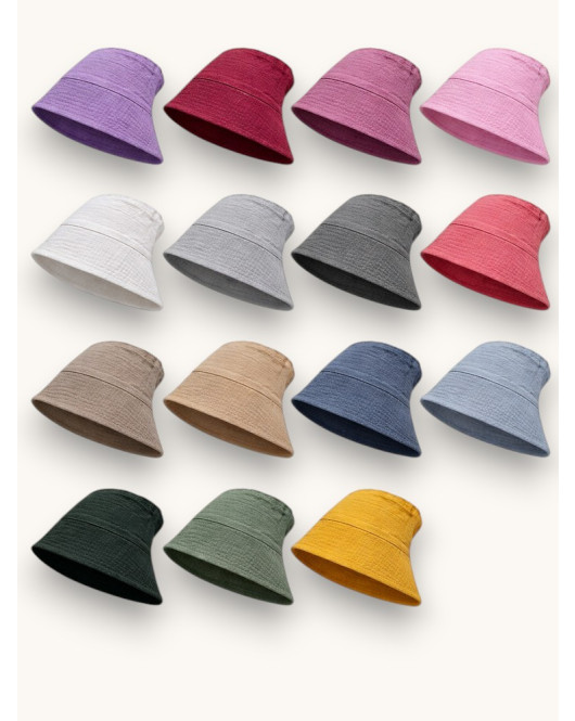 Detský mušelínový klobúk MILO