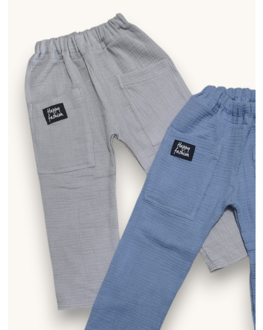 Mušelínové nohavice s vreckami MONTY