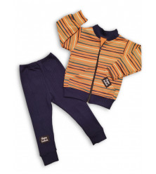 Prúžkovaná bunda - oranžová (počes)