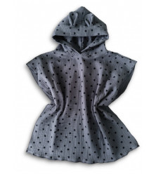 Mušelínové bodkované pončo