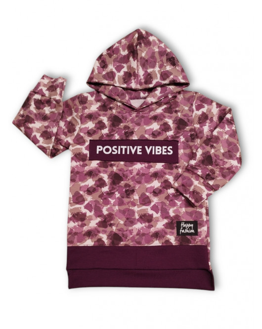 Vínová mikina POSITIVE VIBES