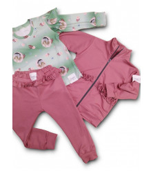 Tepláky s volánikom STARORUŽOVÉ