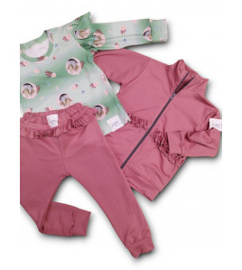 Tepláky s volánikom STARORUŽOVÉ